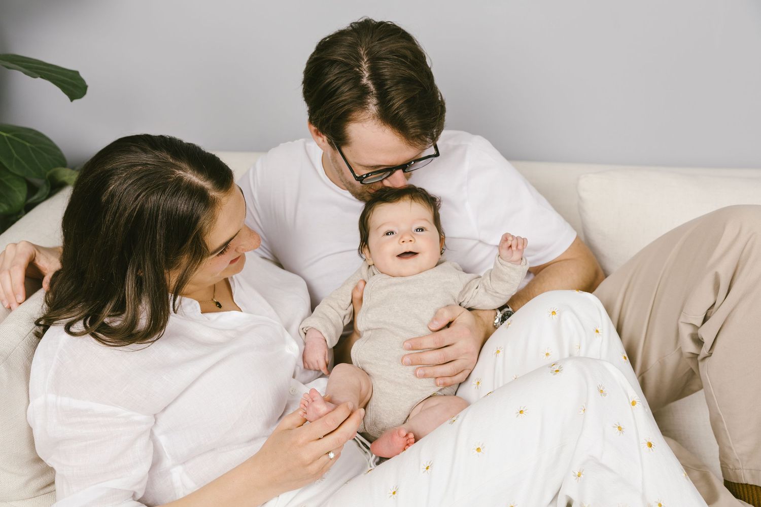Mother and Baby Portrait, at home in Hackney
