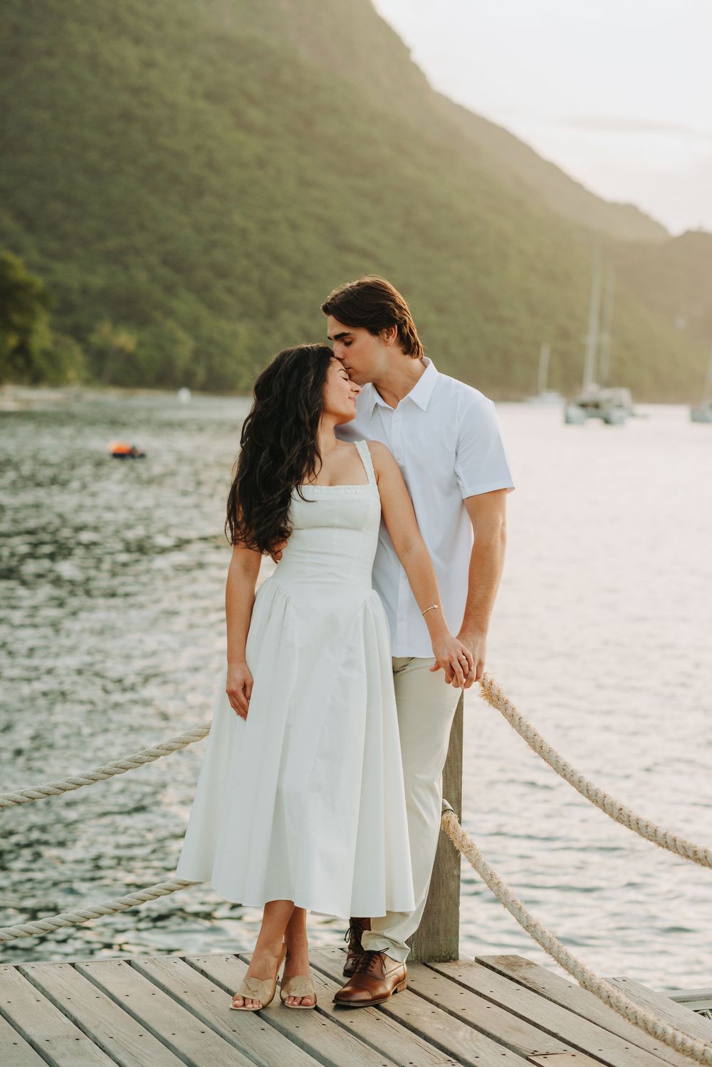 St Lucia surprise proposal and engagement photoshoot at Sugar Beach Viceroy