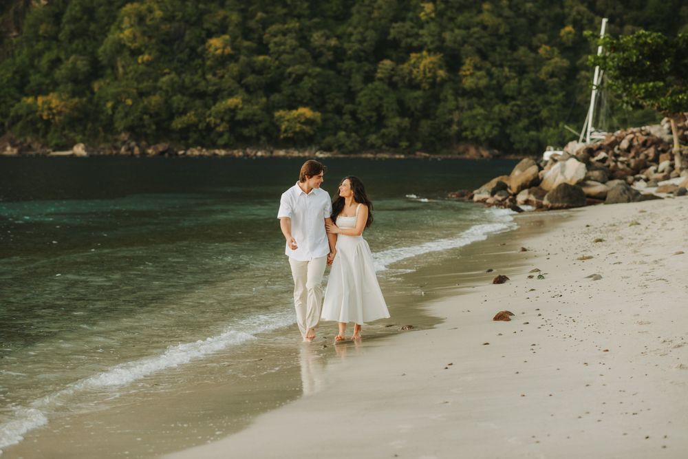 St Lucia surprise proposal and engagement photoshoot at Sugar Beach Viceroy
