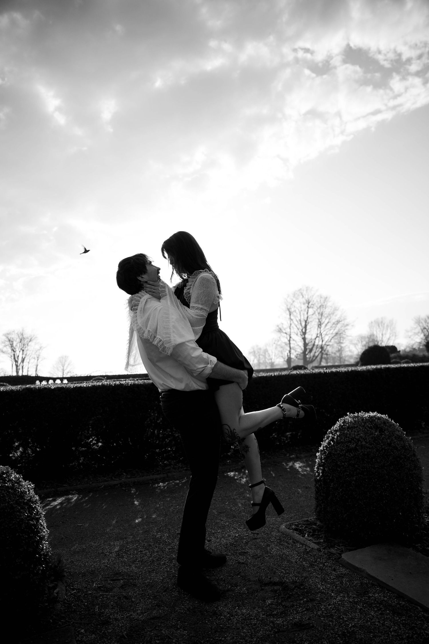 cinematic wedding photographer, alternative wedding couple, new england photographer, rhode island photographer, moody fantasy photographer,