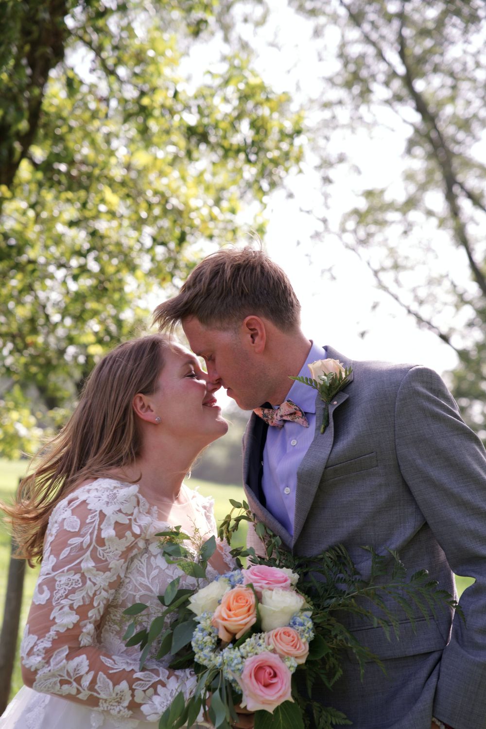 Bride in white dress and groom at Griffin, Georgia wedding