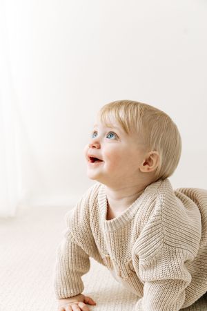 First birthday photography Nottingham baby milestone session cosy home studio