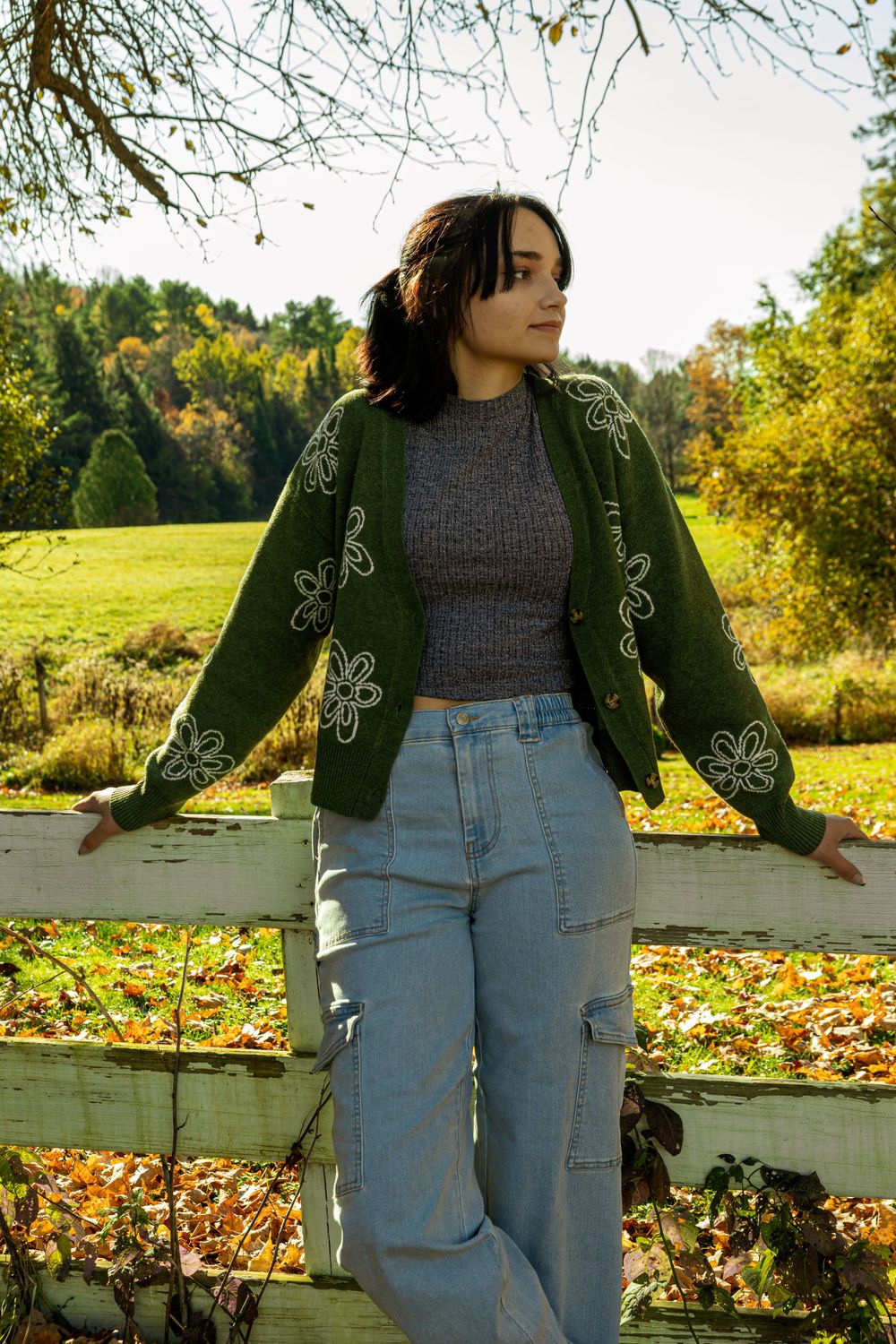 "Stunning Senior Portraits showcasing a vibrant outdoor setting in Vermont, capturing the essence of youth and individua