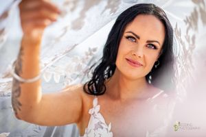 Carlene and her lovely lace veil