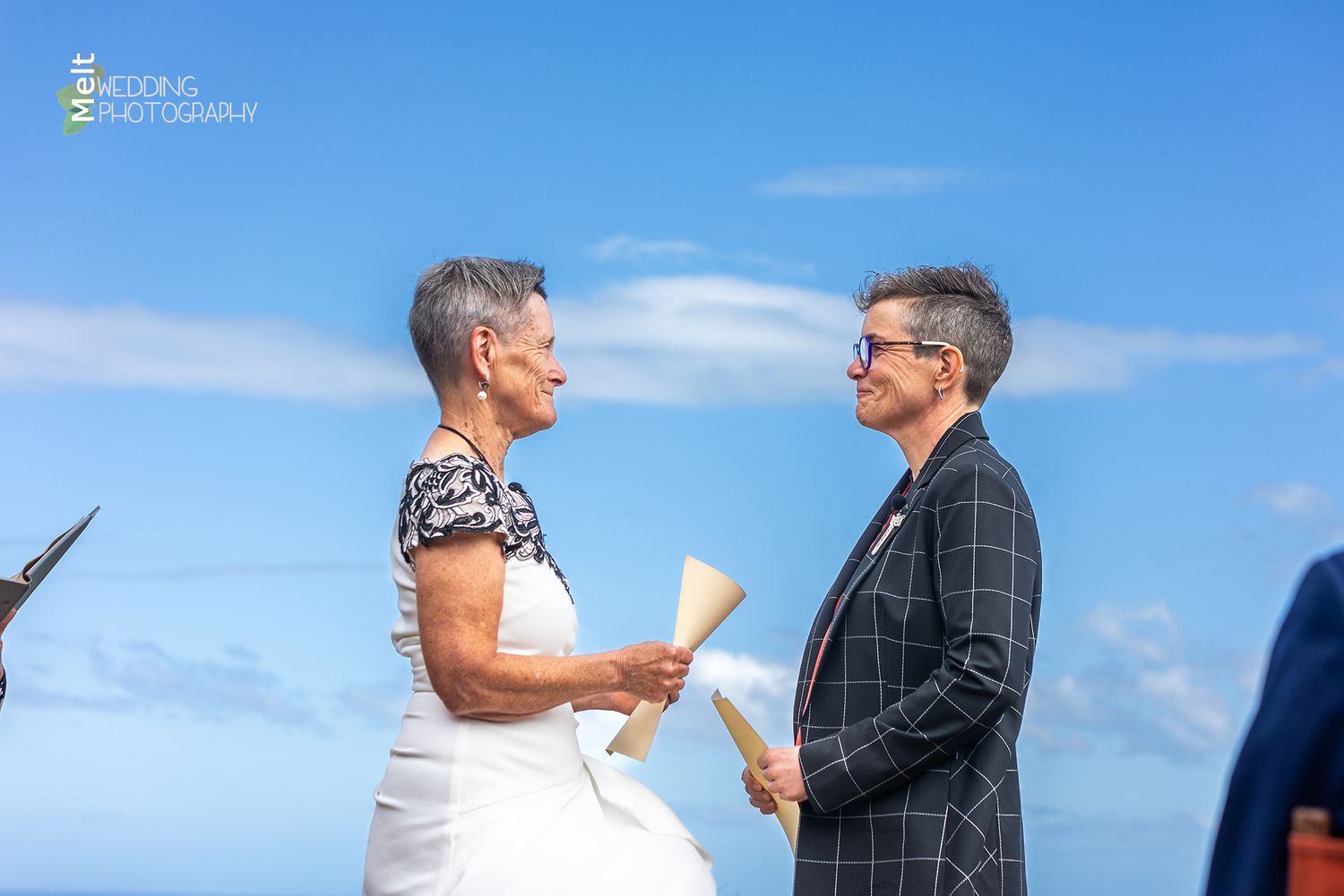 Janice & Sally at their beautiful home wedding.