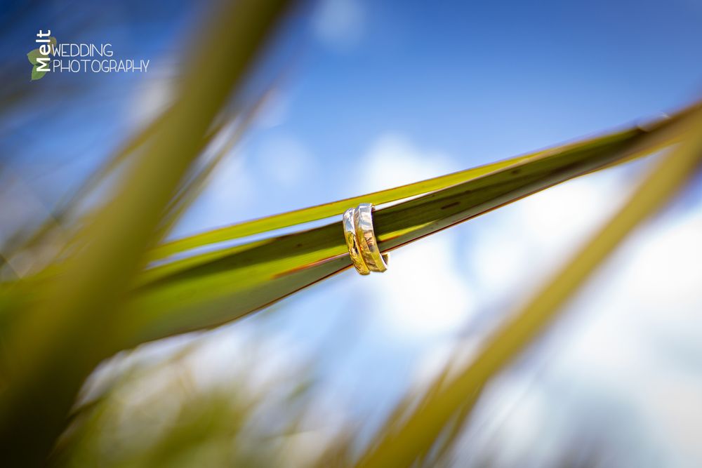 Creating personalised wedding ring shots.