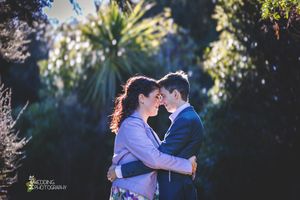 The wedding couple's portrait session
