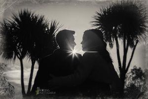 The wedding couple's portrait session