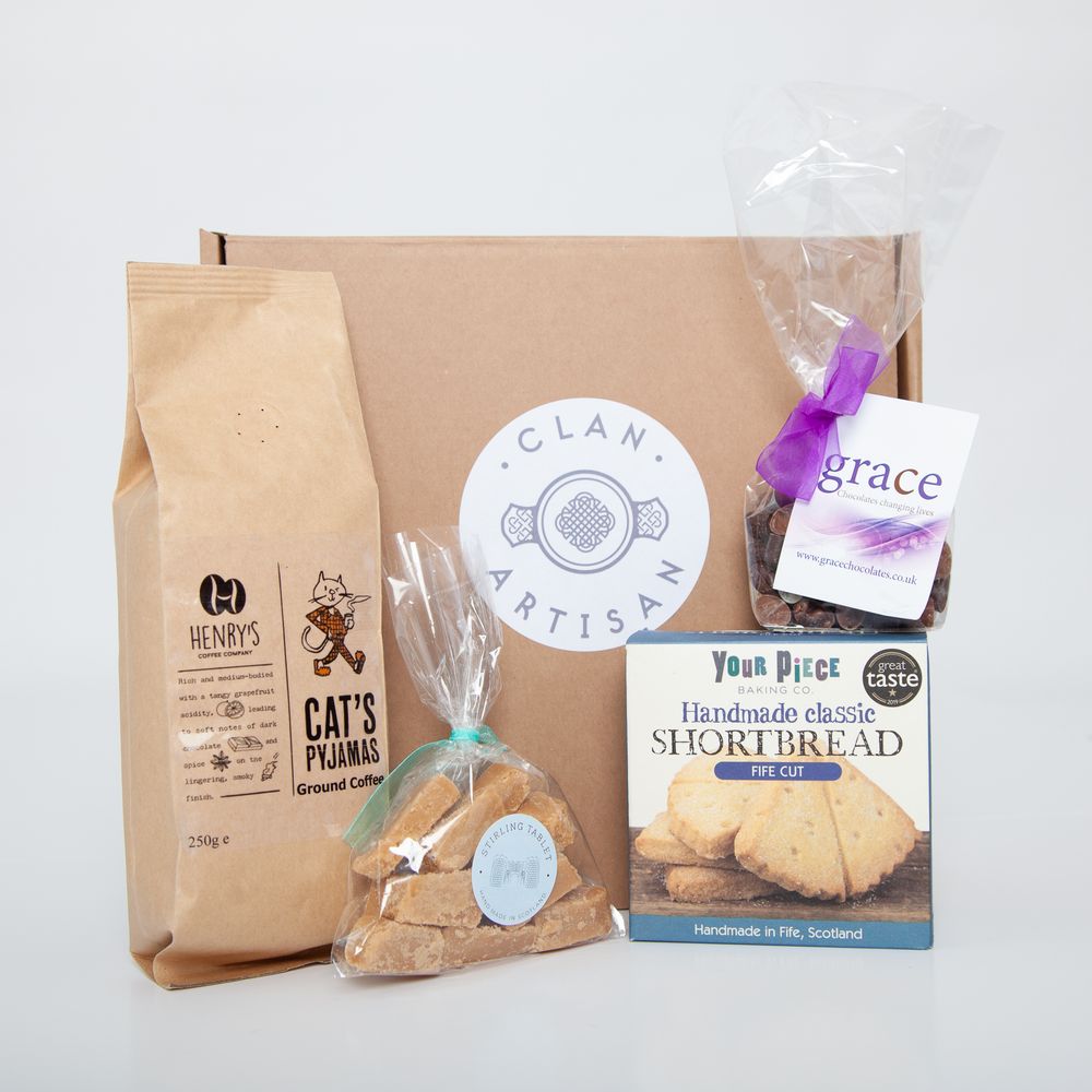 Edible products sat in an arrangement, centred on a white background.