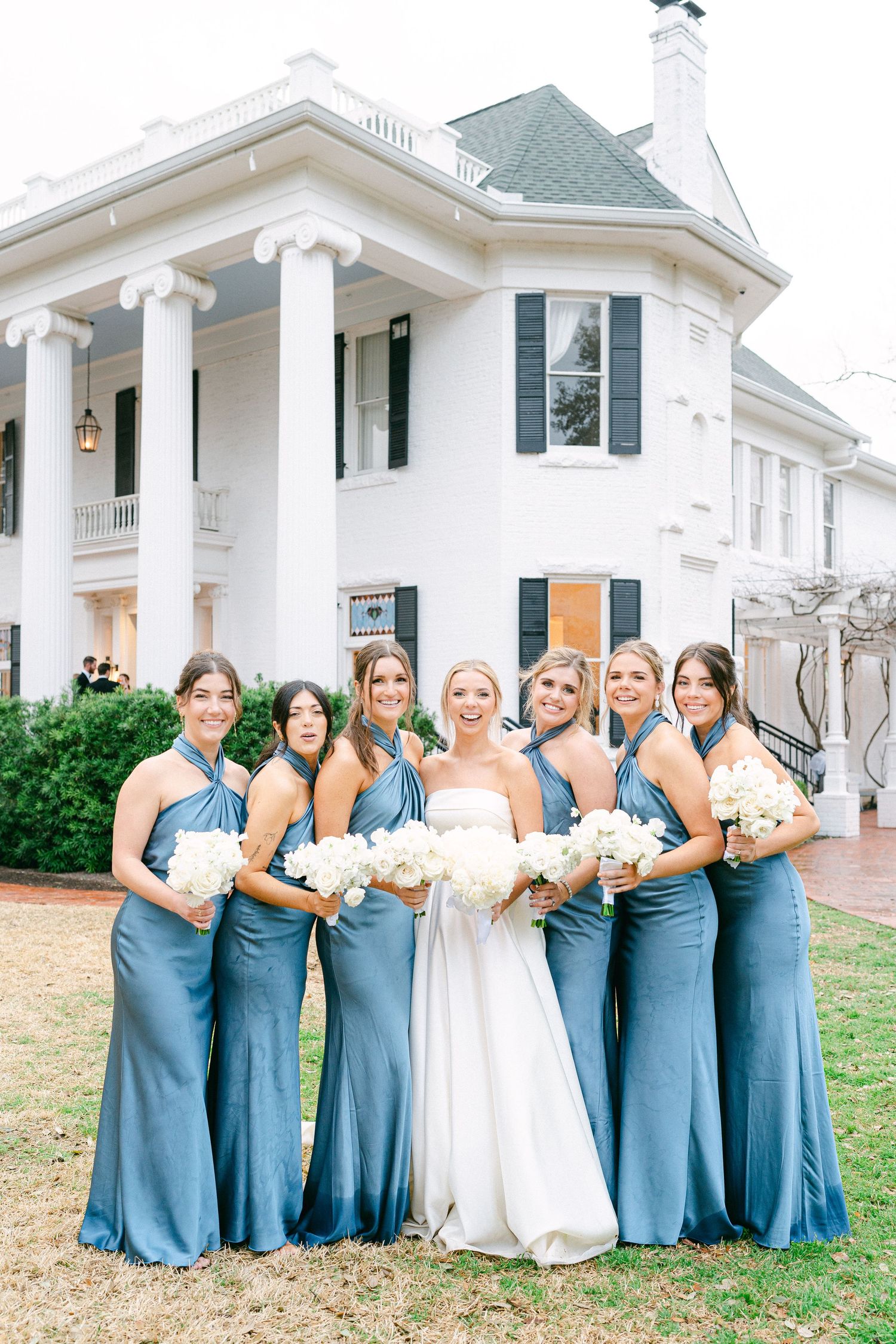 Woodbine Mansion Round Rock Austin Texas Winter Wedding Fine Art Editorial Photography Bridal Party European Videography
