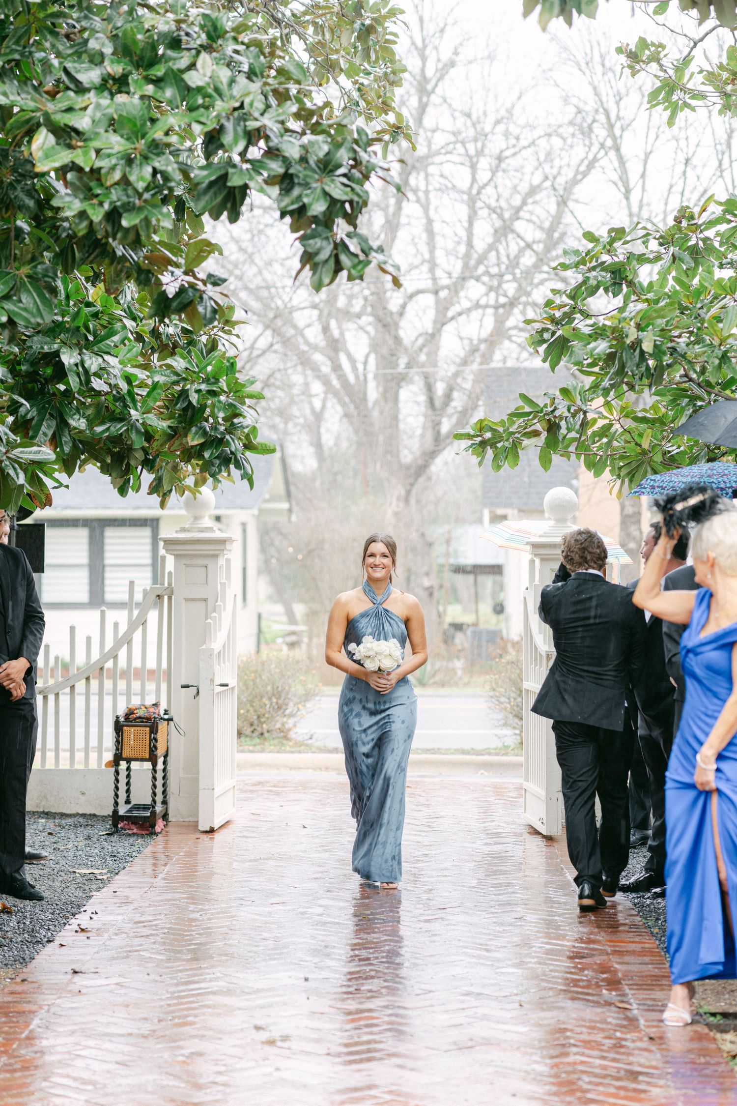 Woodbine Mansion Round Rock Austin Texas Winter Wedding Fine Art Editorial Photography Ceremony main steps front porch