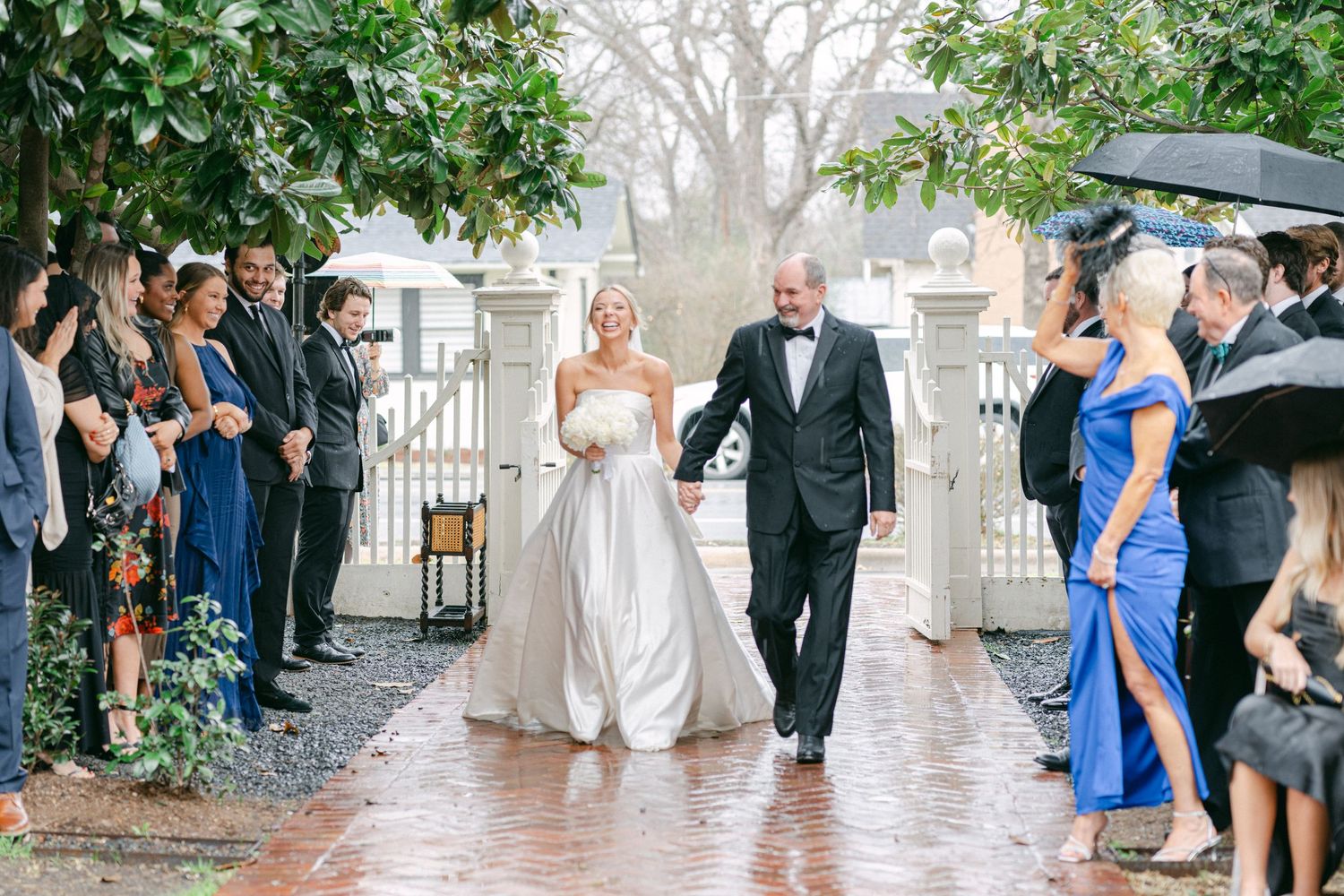 Woodbine Mansion Round Rock Austin Texas Winter Wedding Fine Art Editorial Photography Ceremony main steps front bride