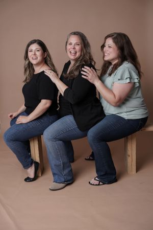 three ladies laughing