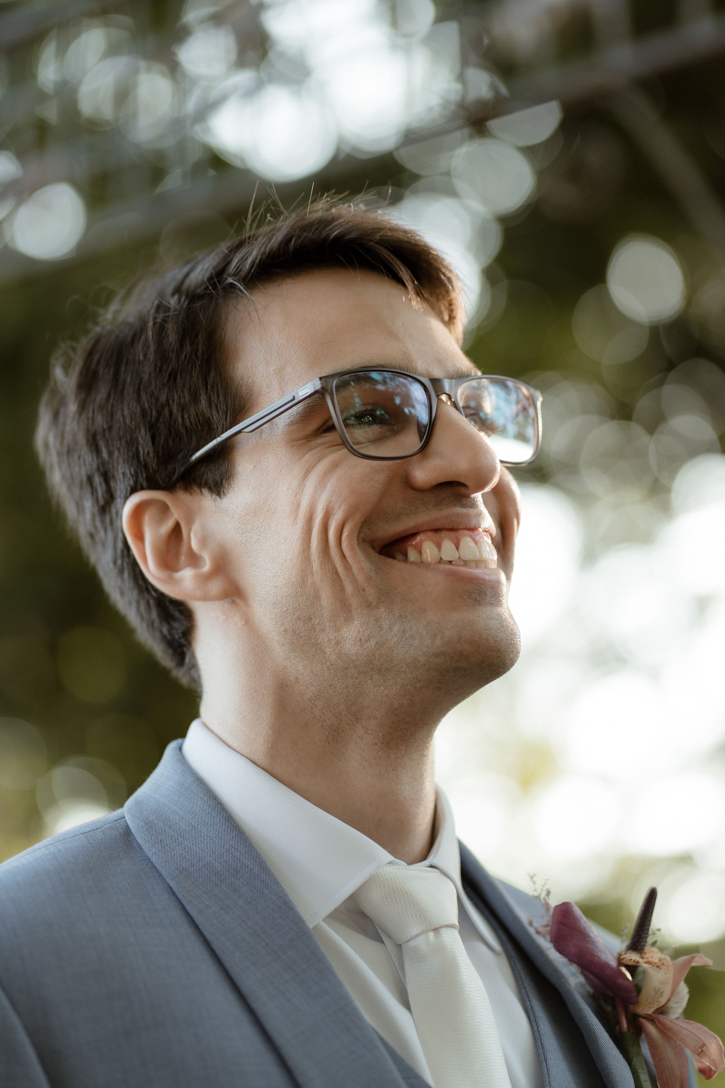 Wedding portrait moment captured outdoors with soft natural lighting.
