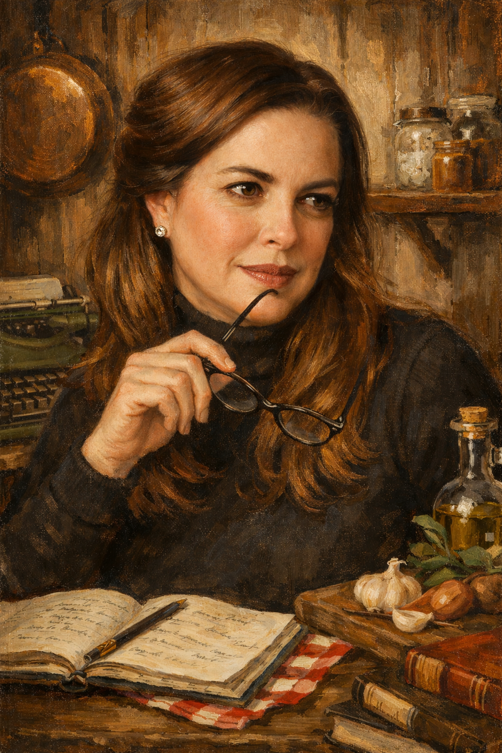Close-up portrait with natural lighting showing classic style and white collar detail.