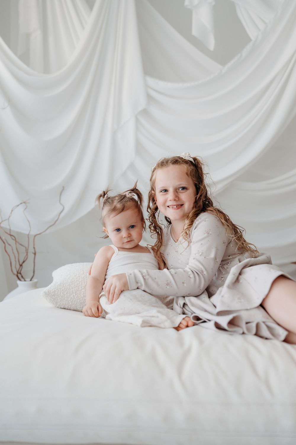 Sisters in family studio photography