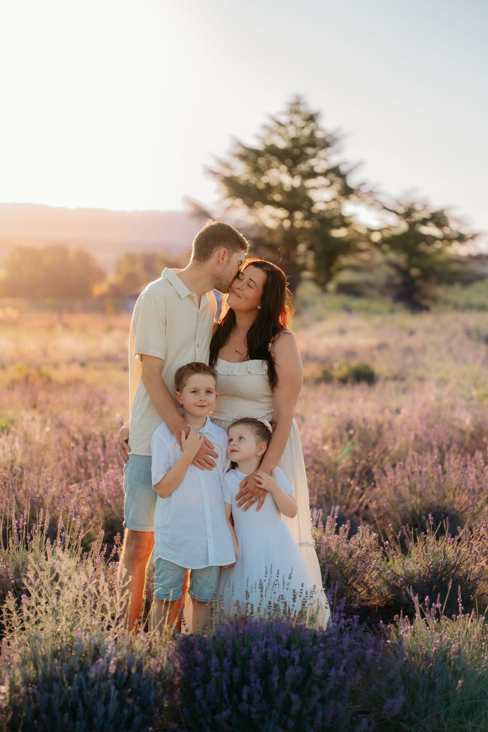 Family photography session during golden hour. White rock lavender field. Bathurst family photographer.