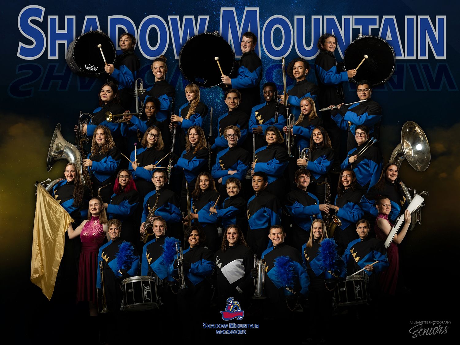 Marching Band Banner team Pictures Phoenix Arizona by Anjeanette Photography High School Seniors AZ media day