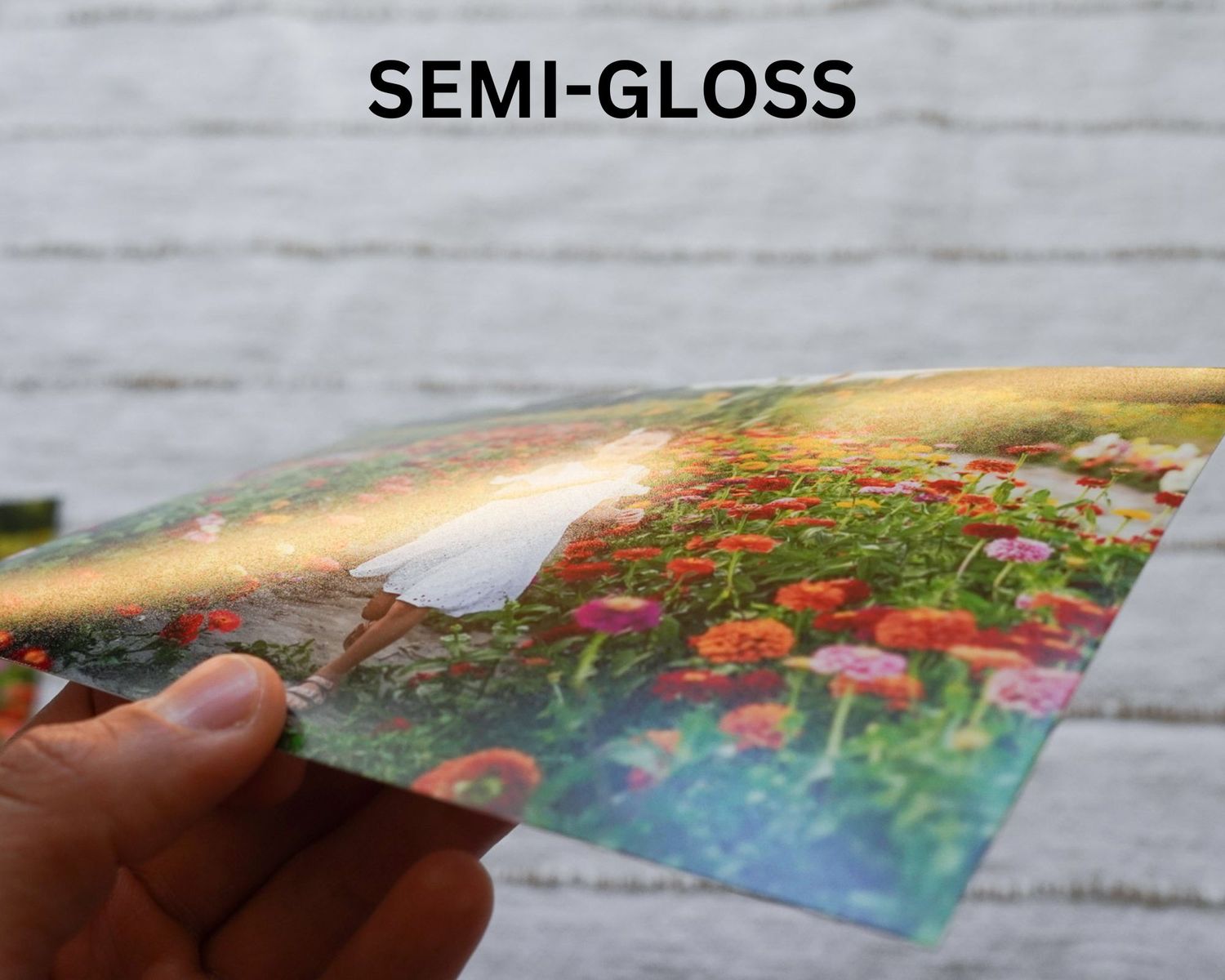 Semi-gloss print.