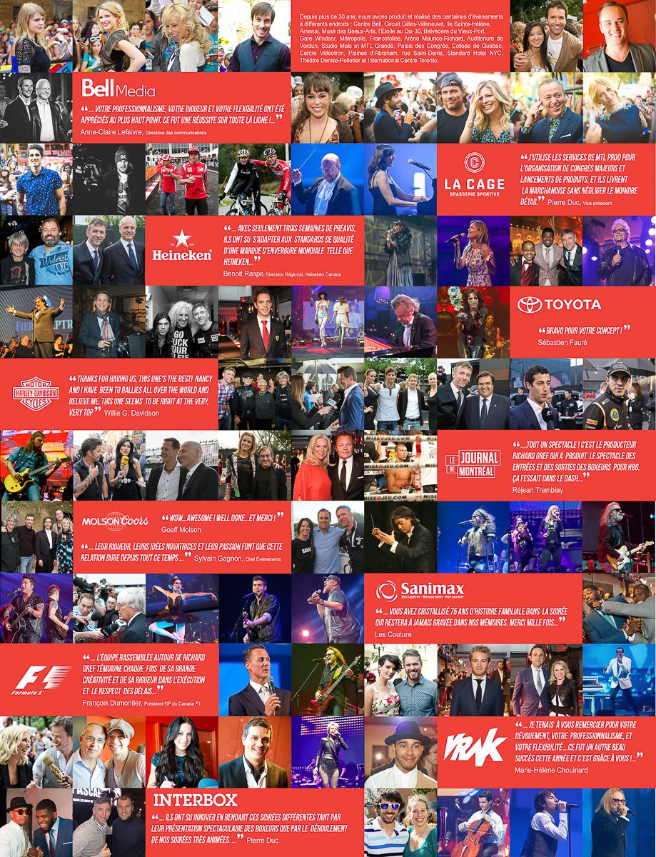 Graphisme pour MTL PROD revue corporative promotionnelle