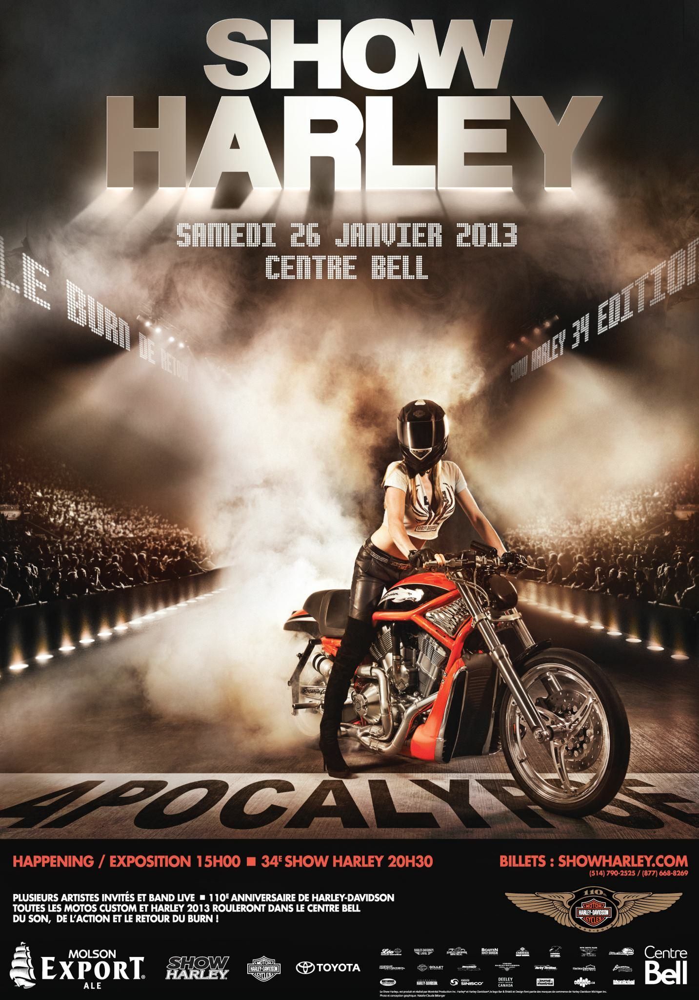 Graphisme pour MTL PROD conception de l'affiche pour promouvoir le SHOW HARLEY