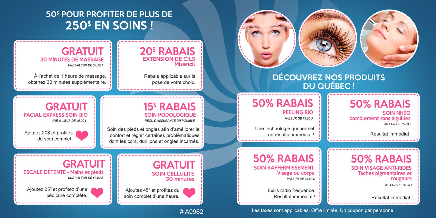 Graphisme pour O SPA DÉTENTE brochure promotionnelle