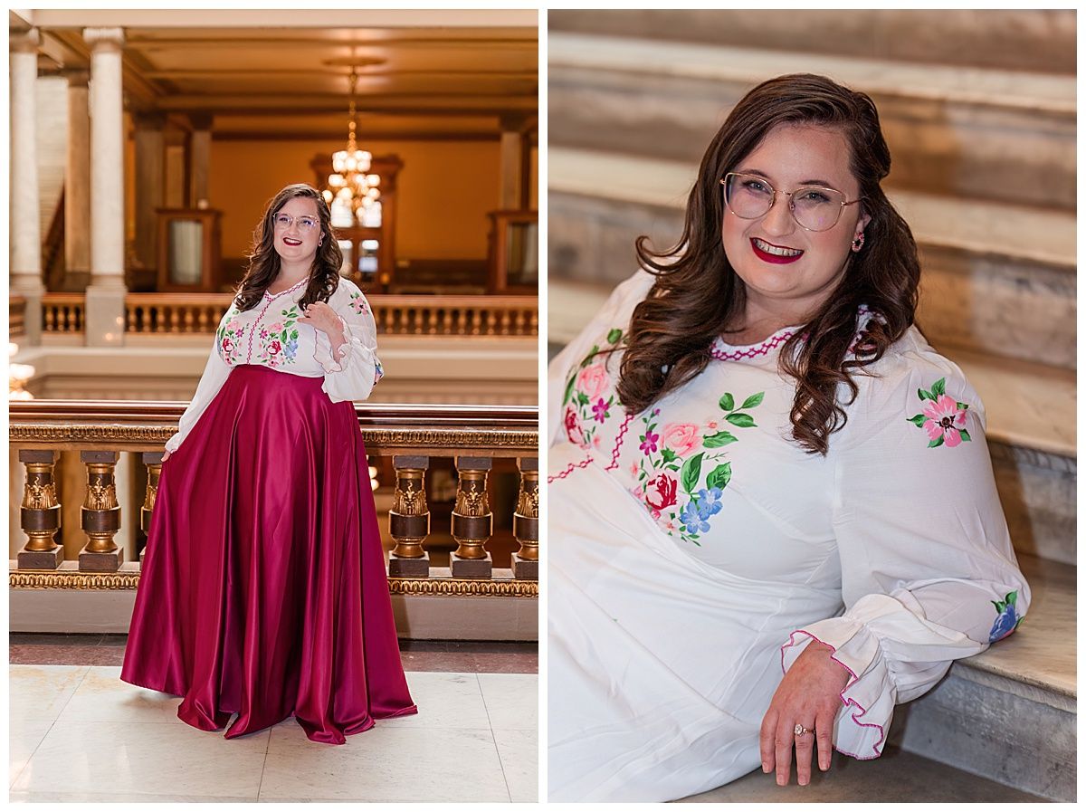 Portraits in Indiana Statehouse downtown Indianapolis