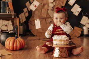First Birthday Photographer Milestone  Oklahoma Milestone Photographer 1st birthday shoot Oklahoma Cake Smash Photographer Harry potter