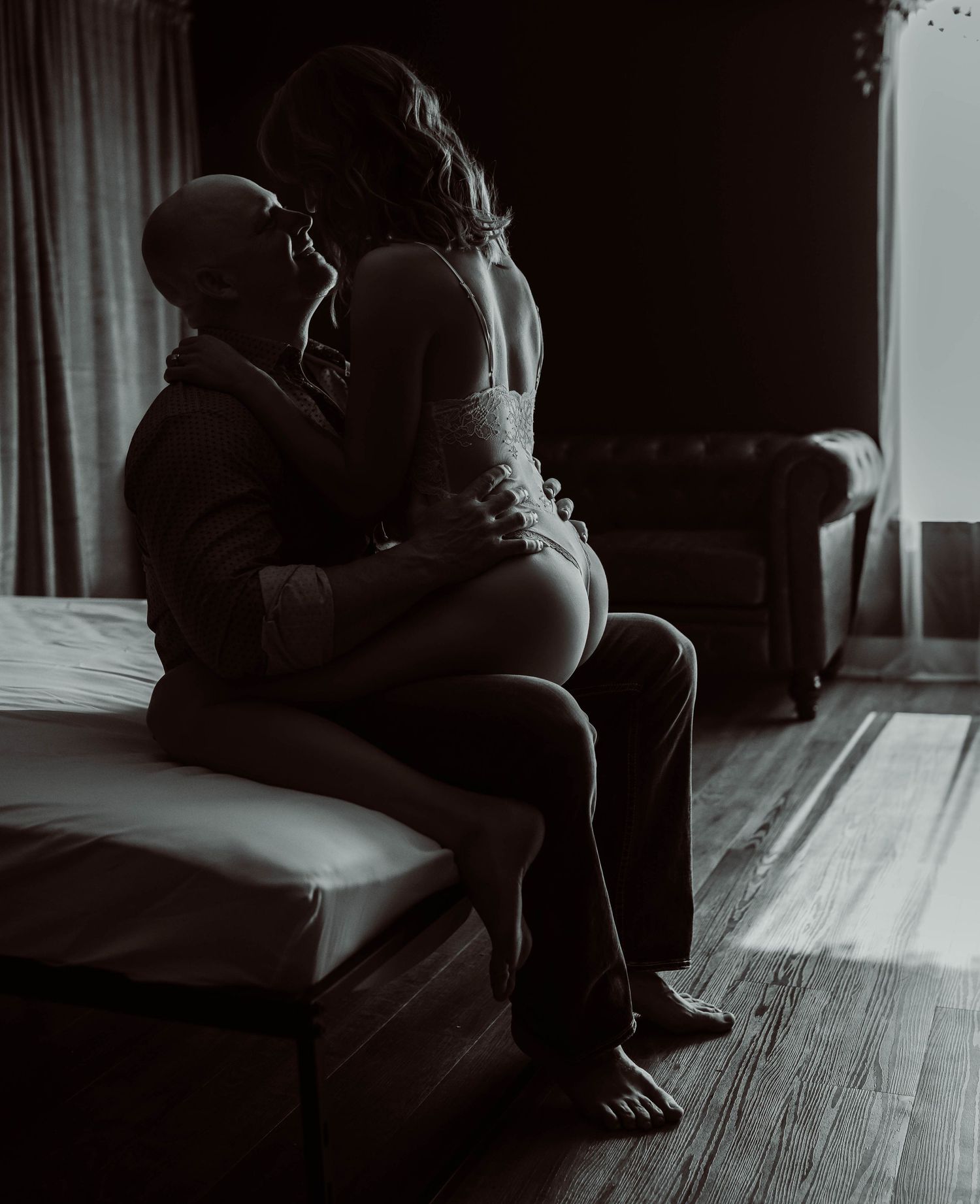 Couples boudoir photos by Boudoir by KJ.