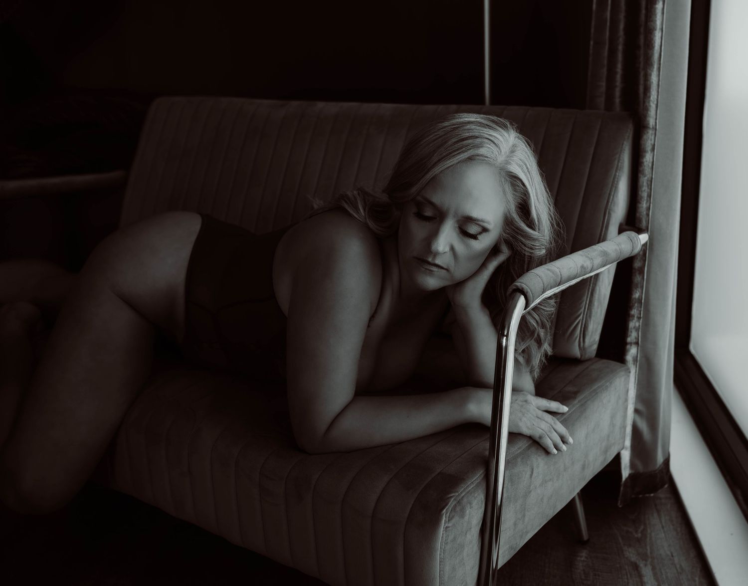 Empowerment boudoir shoot for women over 40 by KJ Boudoir Photography
