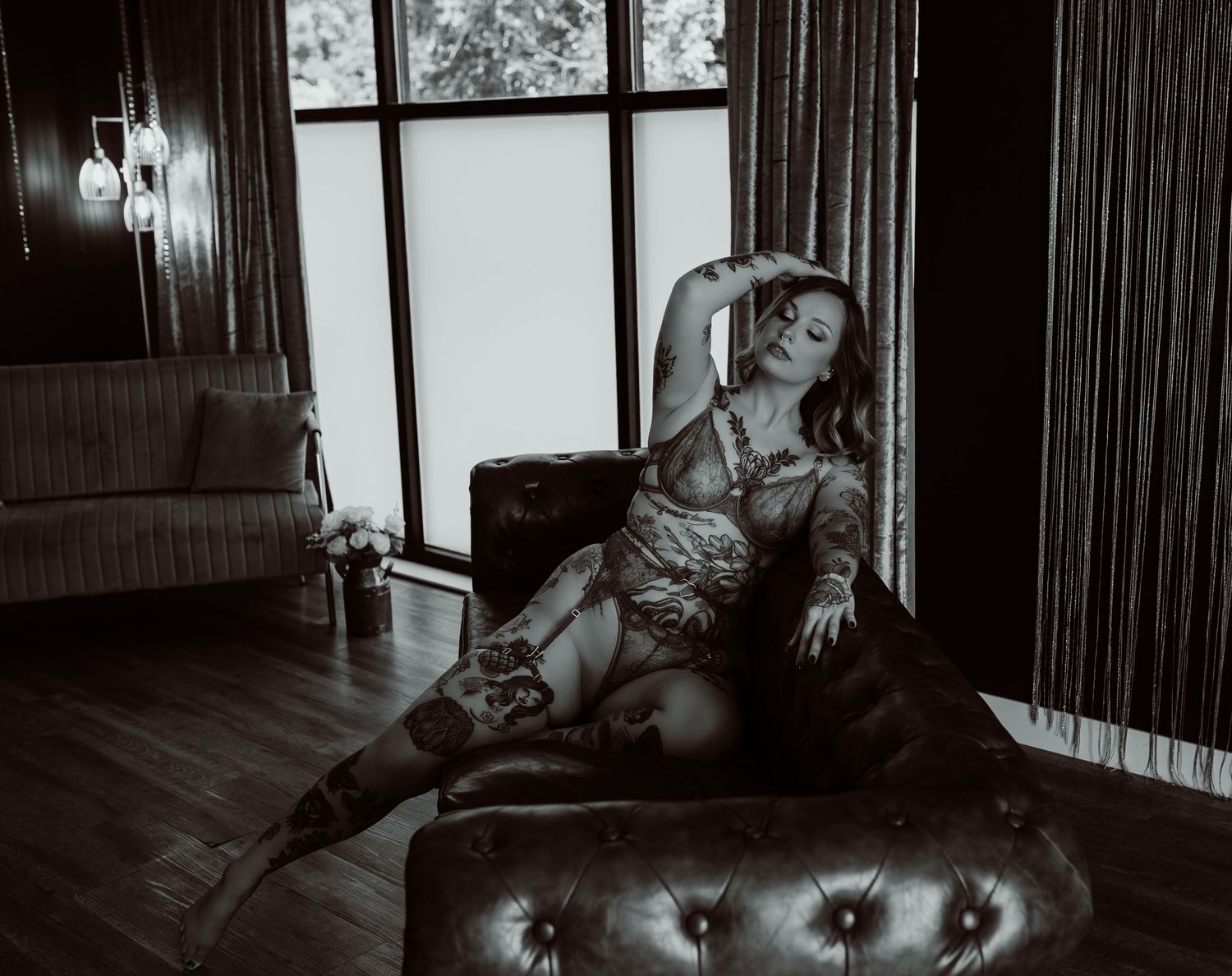 Moody boudoir lighting and poses by KJ Boudoir Photography