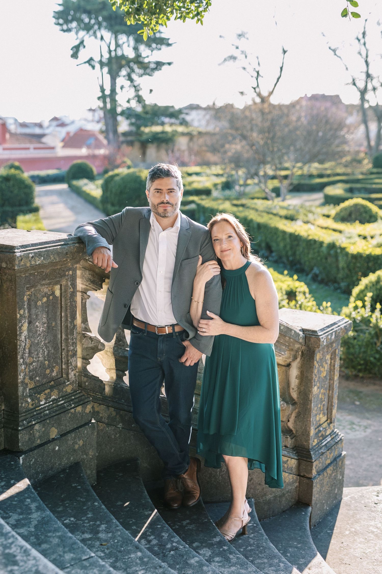 Elegant engagement photos Vandelli Botanical Garden Lisbon