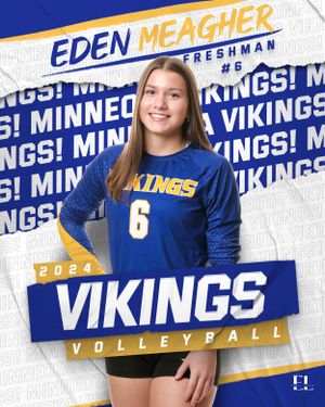 Eden Meagher, 2024 Minneota Vikings freshman volleyball player #6, poses in blue jersey.