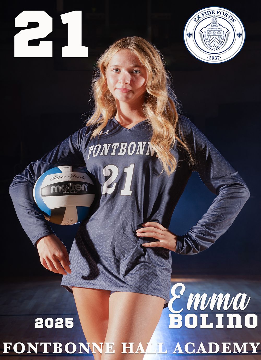 Sports Banner design and printing for Fontbonne Hall Academy Girls Varsity Volleyball Team in Brooklyn, NY.
