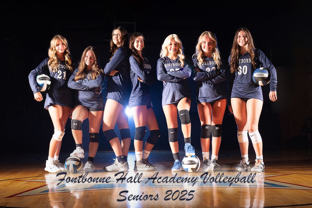 Sports  Team Banner design and printing for Fontbonne Hall Academy Girls Varsity Volleyball Team in Brooklyn, NY.
