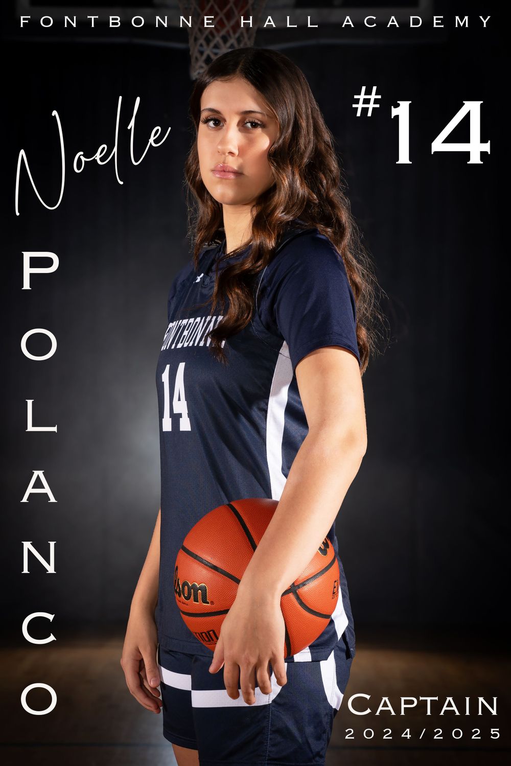 Sports Banner design and printing for Fontbonne Hall Academy Girls Varsity Basketball Team in Brooklyn, NY.