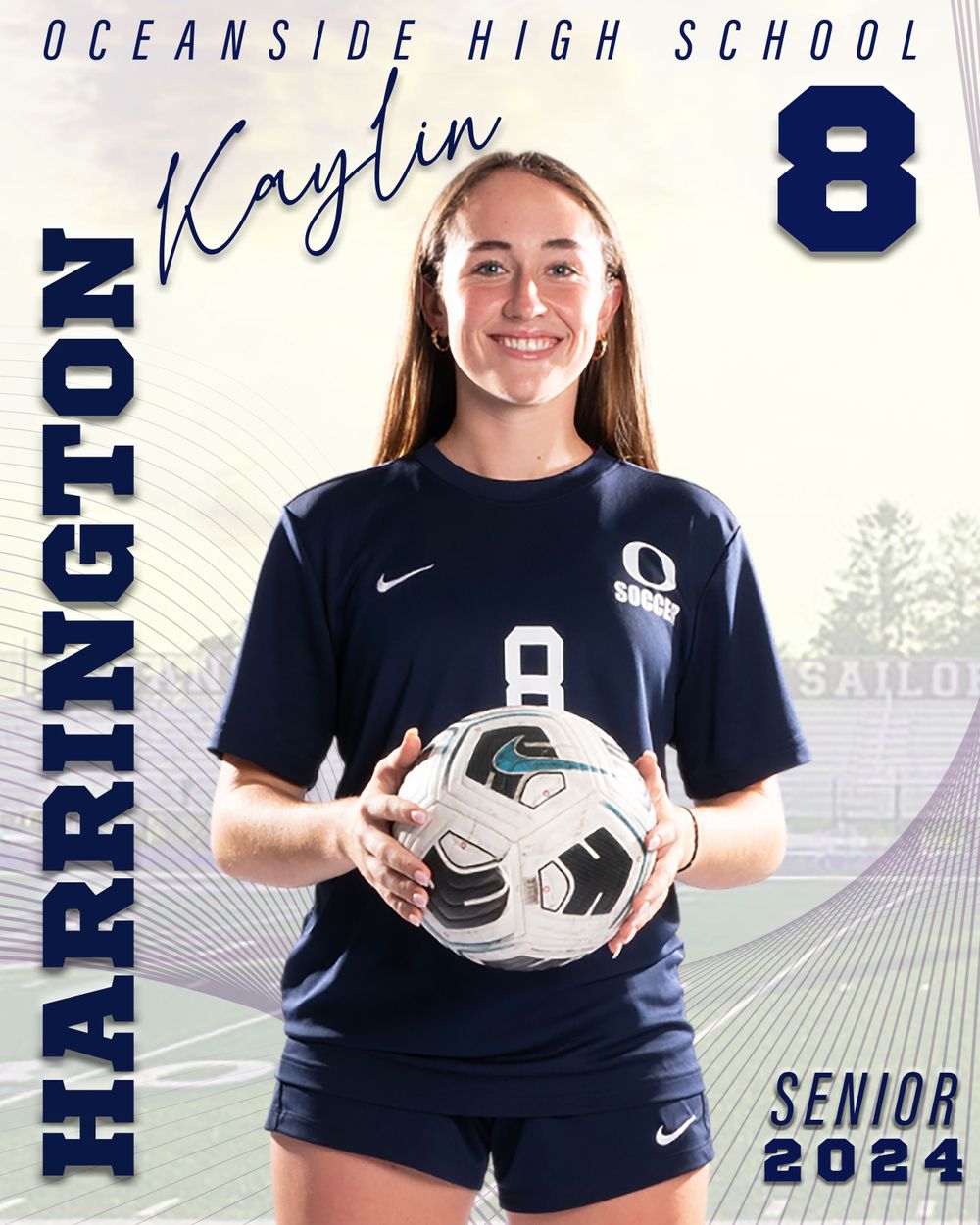 Sports Banner design and printing for Oceanside High School Girls Varsity Soccer Team. Class AAA 2024/2025 Nassau County Champions, NY.
