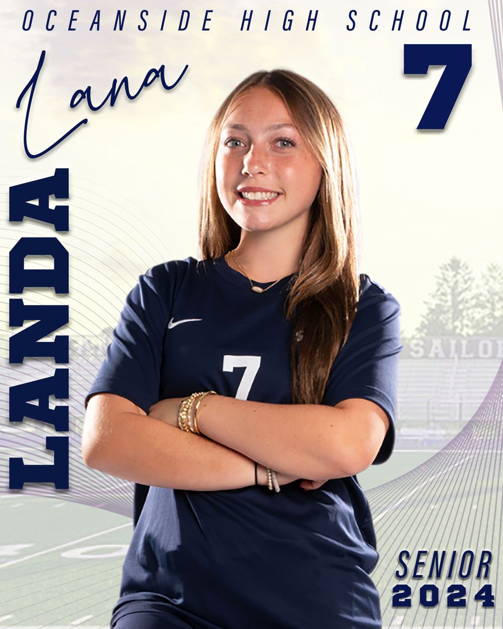 Sports Banner design and printing for Oceanside High School Girls Varsity Soccer Team. Class AAA 2024/2025 Nassau County Champions, NY.