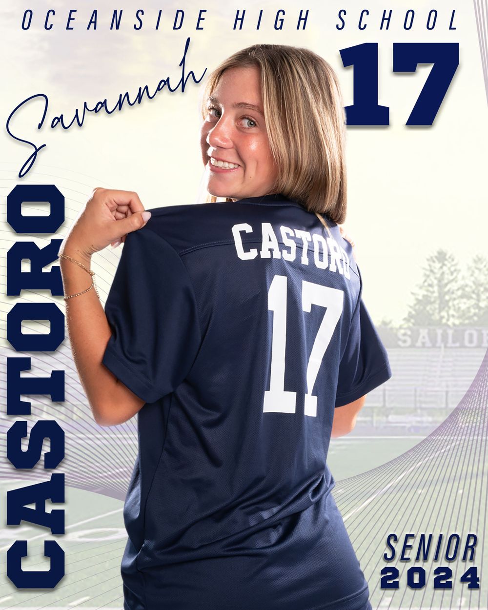 Sports Banner design and printing for Oceanside High School Girls Varsity Soccer Team. Class AAA 2024/2025 Nassau County Champions, NY.
