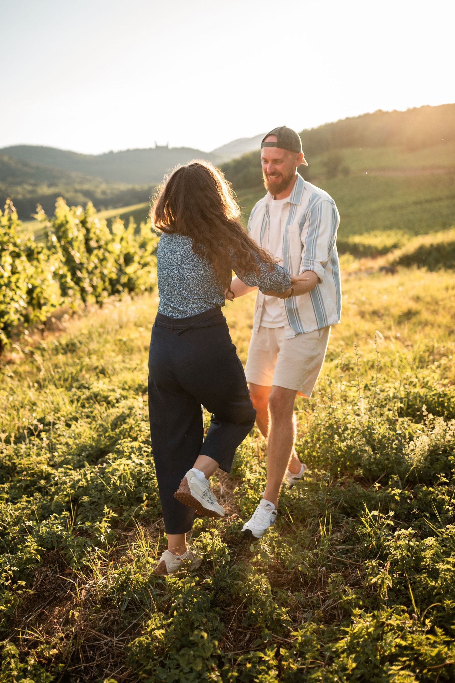 Séance photos couple Golden hour en Alsace