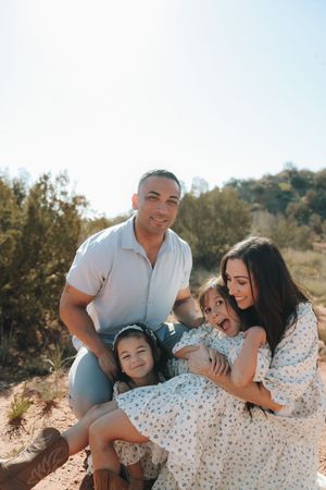 Happy family pictured at Paulo Duro Canyon in Canyon Texas.