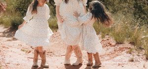Mother and daughter pose in Paulo Duro Canyon in Canyon, Texas.