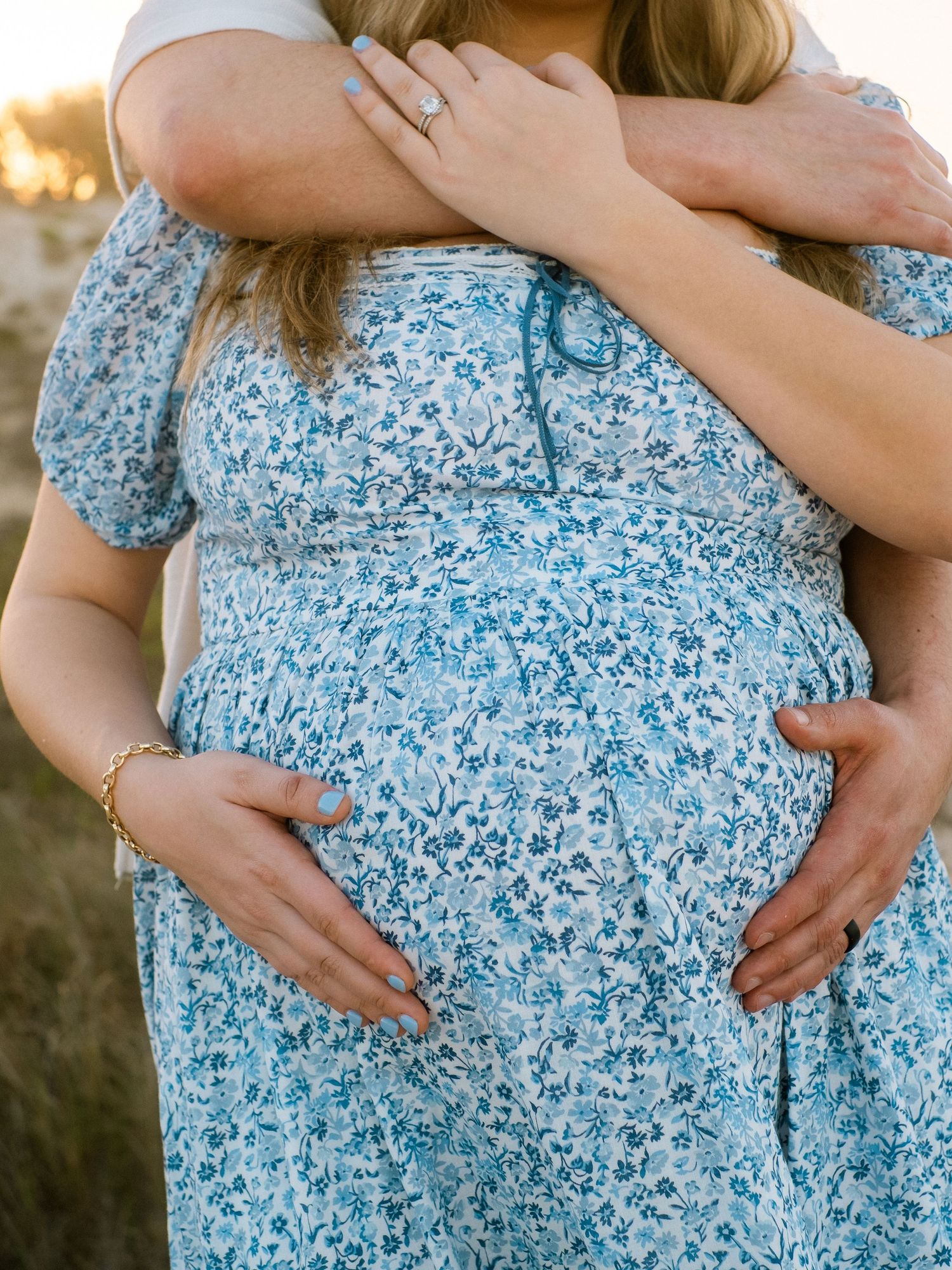 Outdoor maternity photography session at Guana Preserve Ponte Vedra Beach near Jacksonville FL with marsh and ocean views