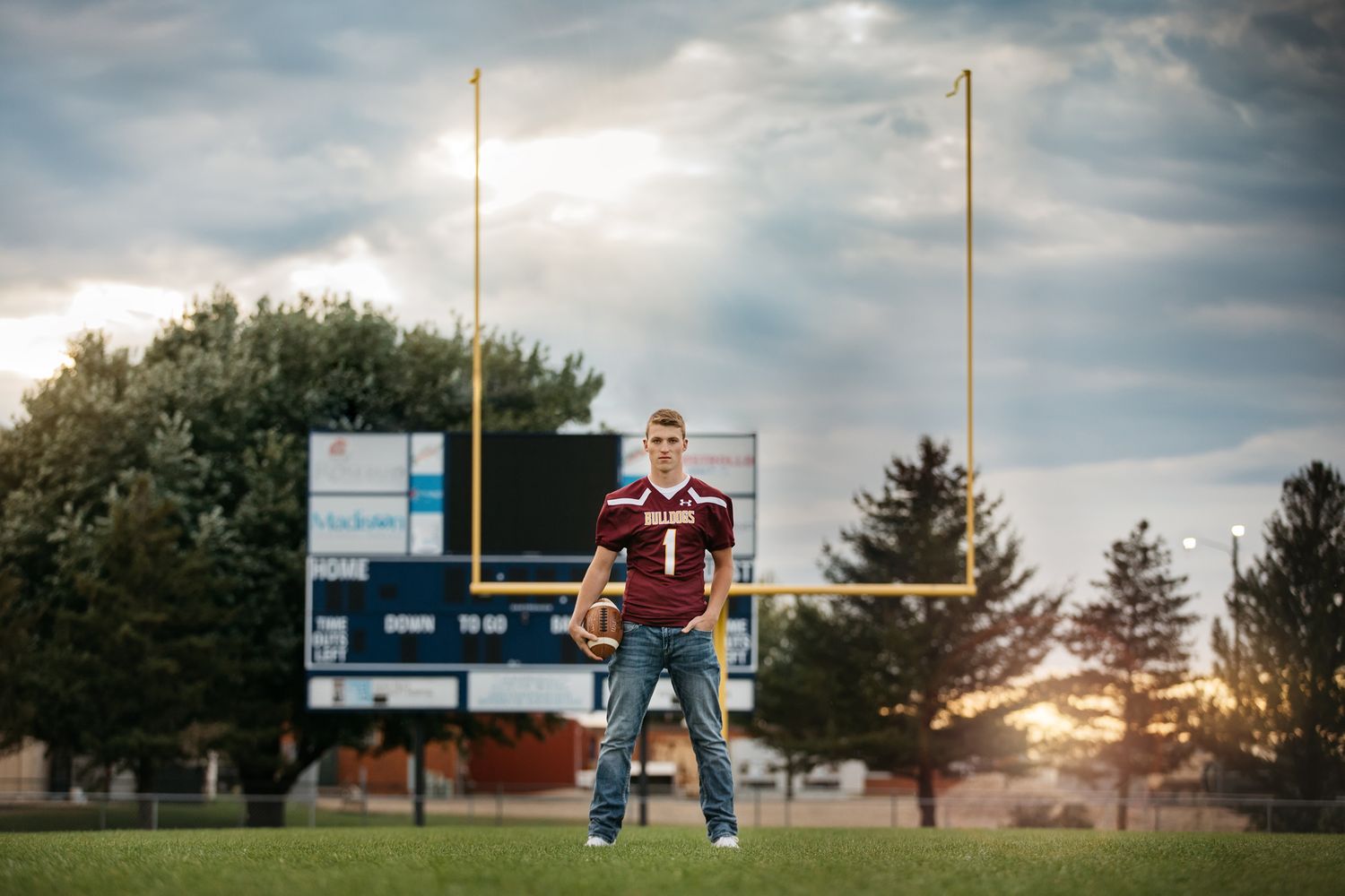 Senior Boy Photography, Senior Portraits for Boys Football Madison SD, Sioux Falls Photographer, Sioux Falls Senior Photos, Madison Seniors