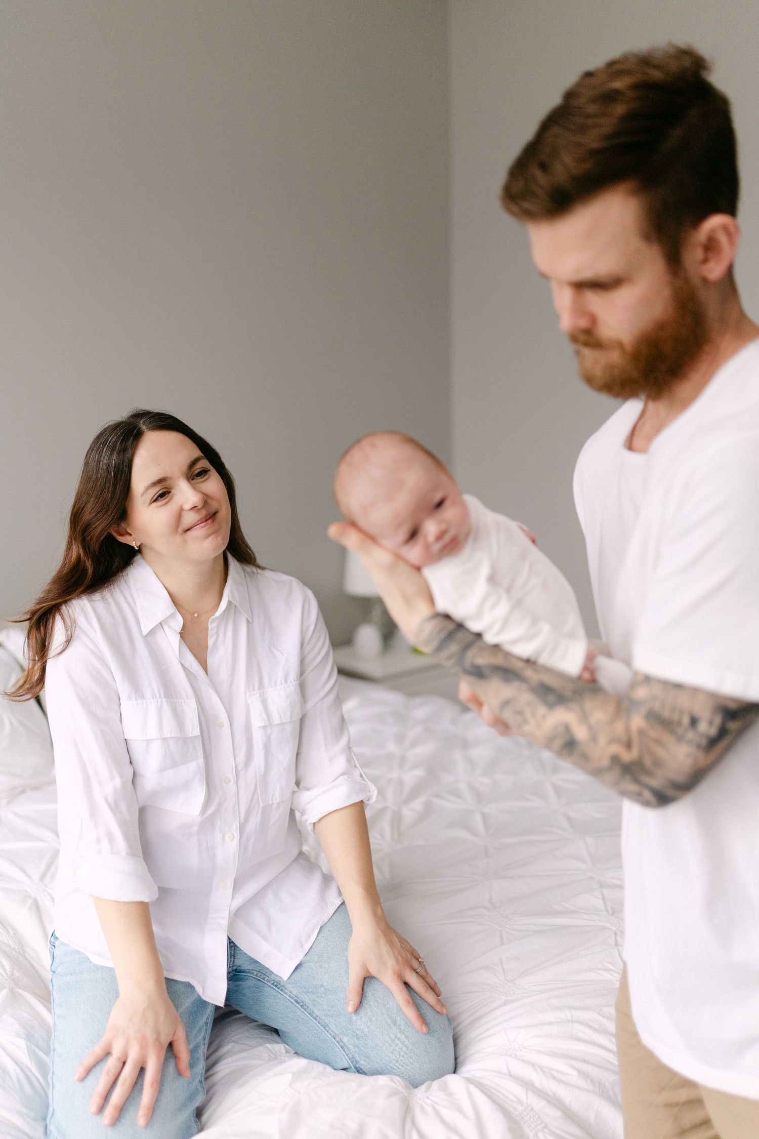 A romantic sequence of five intimate photos showing a couple embracing and sharing tender moments together.