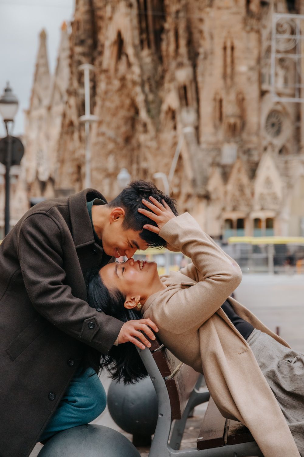Tender connection sunrise Sagrada Familia Engagement photoshoot Barcelona BarcelonaLoversPH