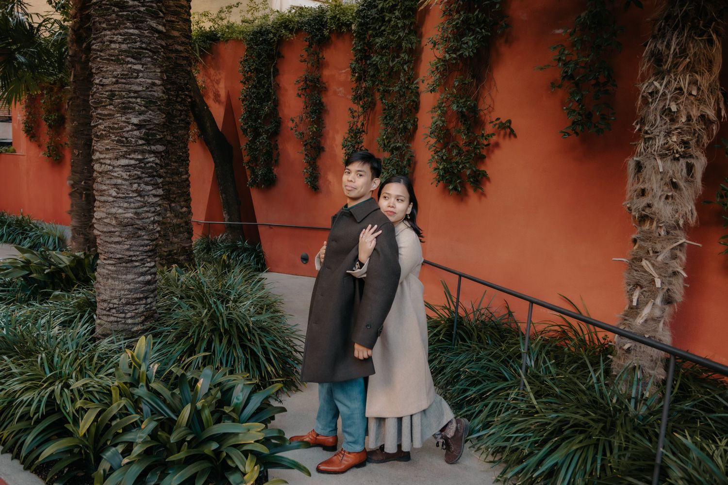 Loving walk Passeig de Gaudi winter morning Engagement photoshoot Barcelona BarcelonaLoversPH