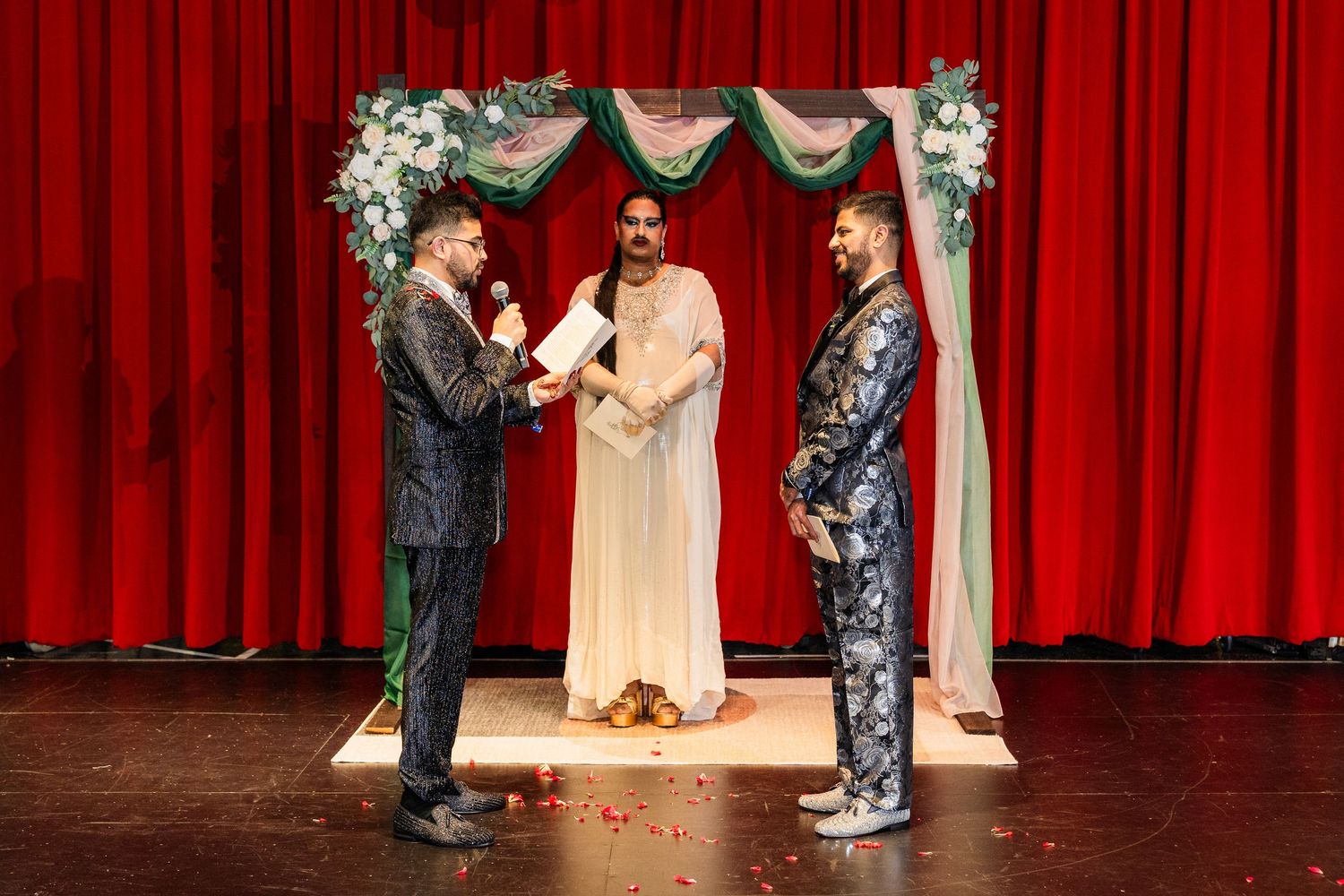 Boston wedding photographer, Huntington Theatre wedding, Boston Globe featured wedding, LGBTQ wedding Boston, Cultural Indian wedding