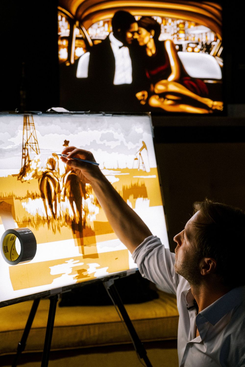 Allied Arts hosts international artist Max Zorn at The Vault in OKC. He shows his process using packing tape and a Lightbox.
