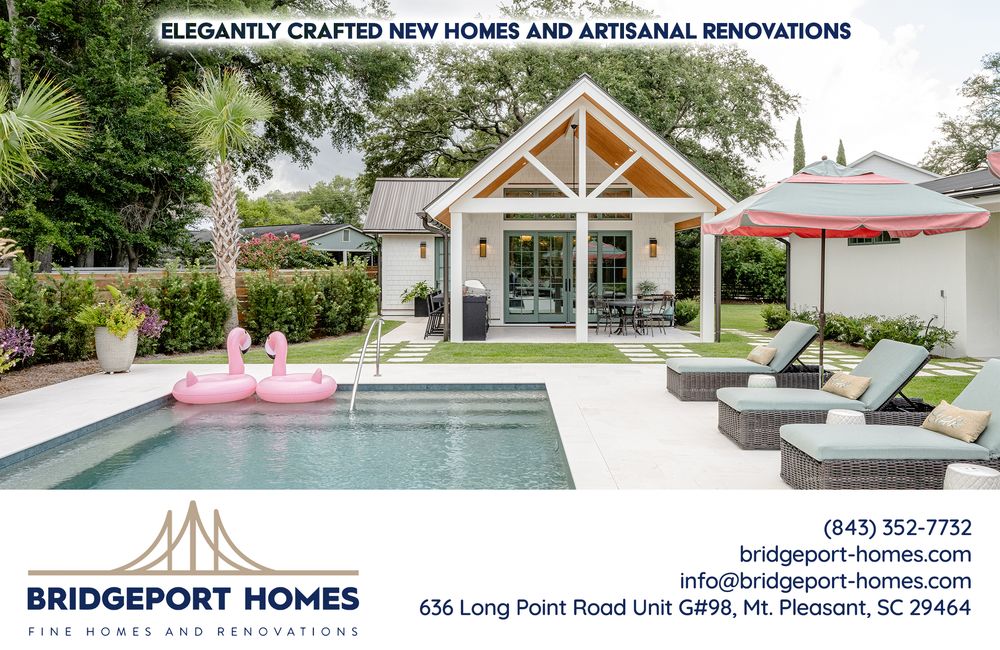Collage of luxury home exteriors and pools showcasing custom residential construction services.